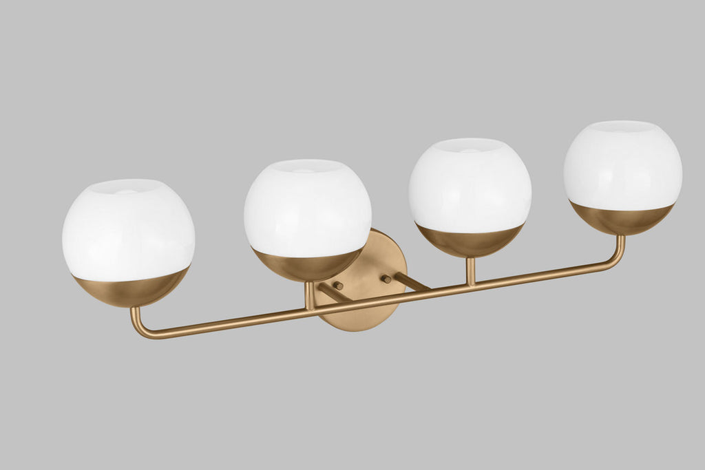 Alvin Four Light Wall / Bath Satin Brass Bulbs Inc