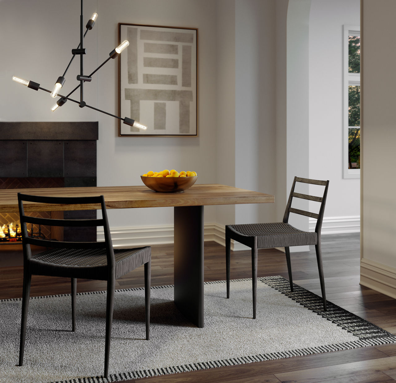 Axis Six Light Medium Chandelier Midnight Black