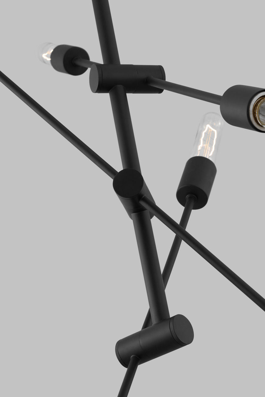 Axis Six Light Medium Chandelier Midnight Black