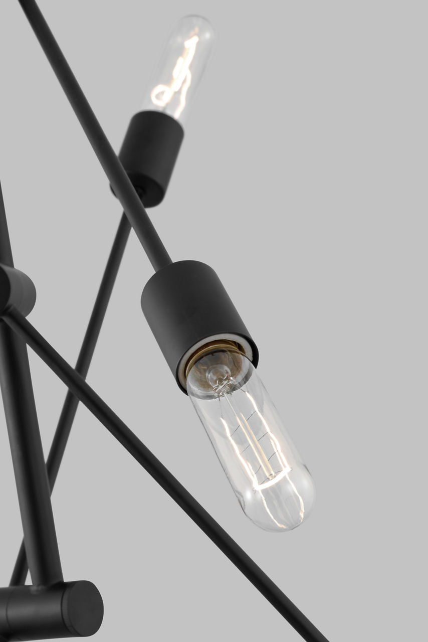 Axis Six Light Large Chandelier Midnight Black