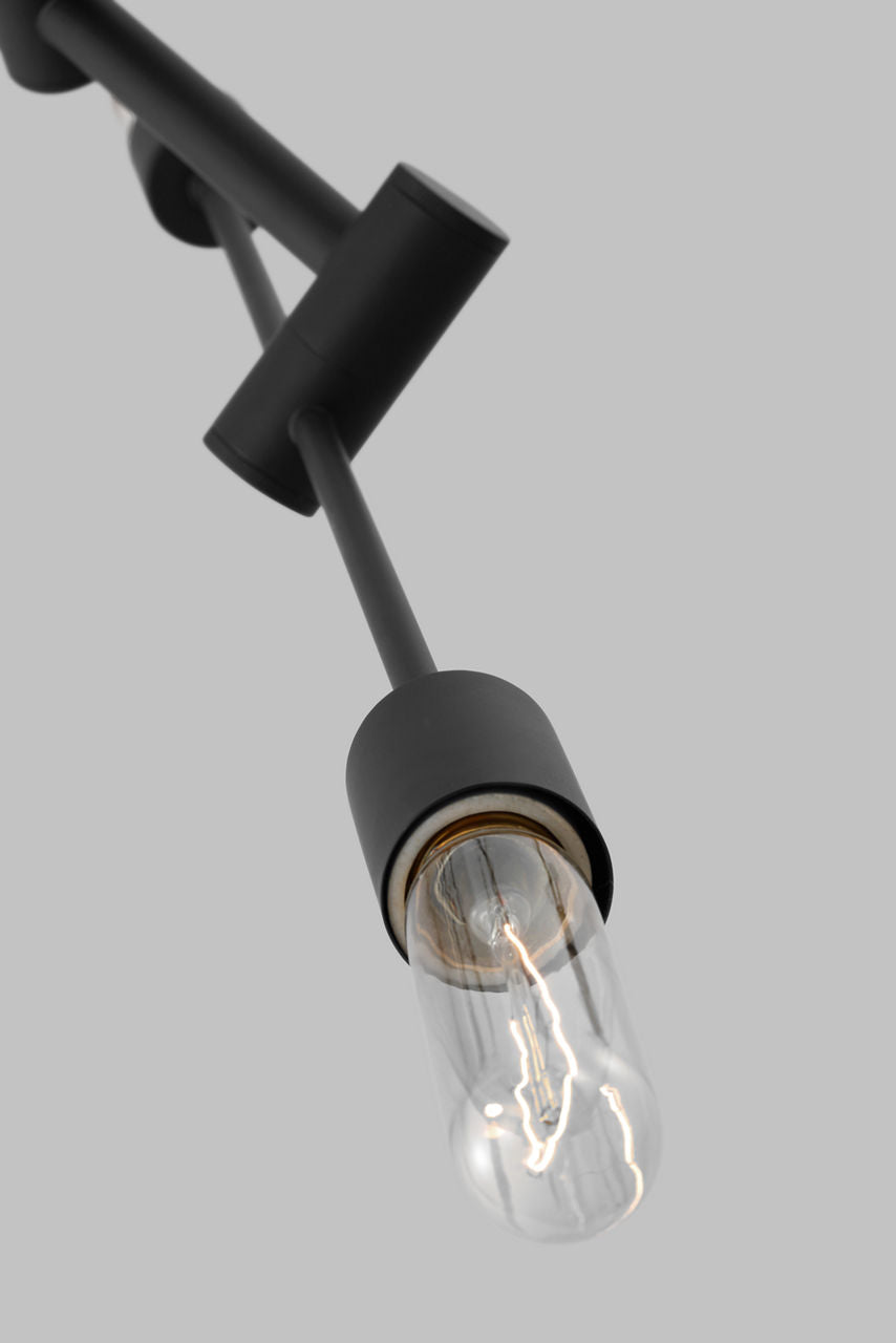 Axis Six Light Medium Chandelier Midnight Black Bulbs Included