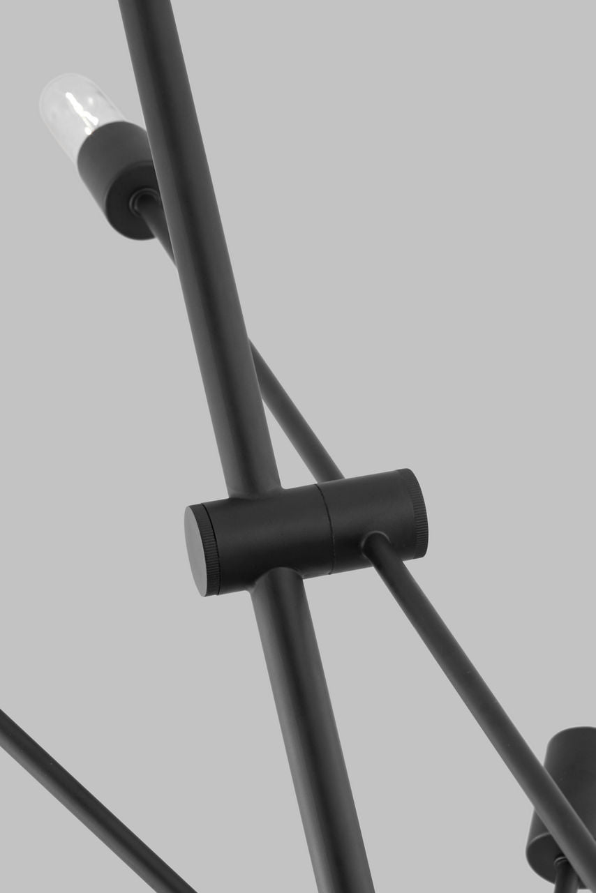 Axis Six Light Large Chandelier Midnight Black