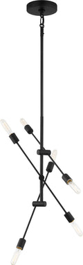 Axis Six Light Medium Chandelier Midnight Black Bulbs Included