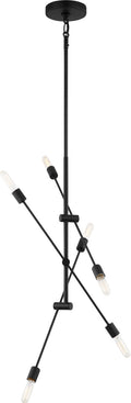 Axis Six Light Large Chandelier Midnight Black Bulbs Inc