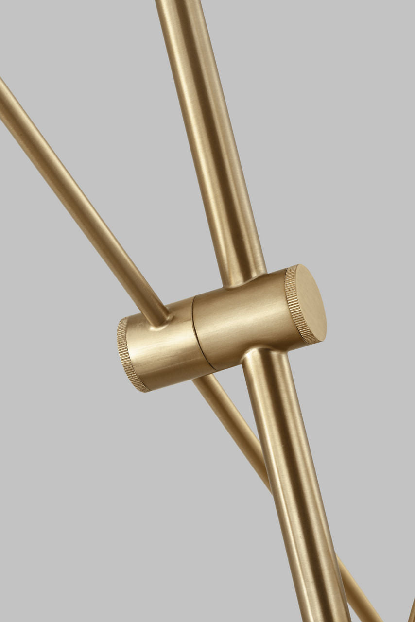 Axis Six Light Medium Chandelier Satin Brass Bulbs Inc