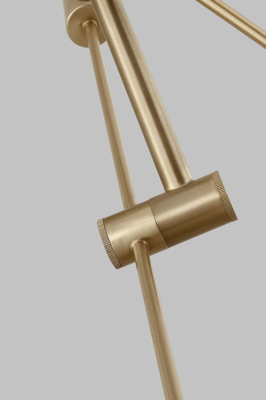 Axis Six Light Large Chandelier Satin Brass