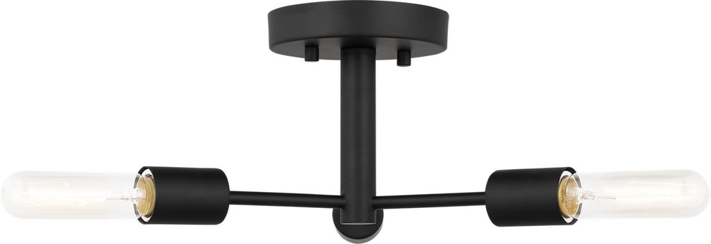 Axis Three Light Semi-Flush Mount Midnight Black