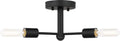 Axis Three Light Semi-Flush Mount Midnight Black Bulbs Inc