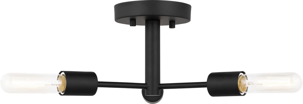 Axis Three Light Semi-Flush Mount Midnight Black Bulbs Inc