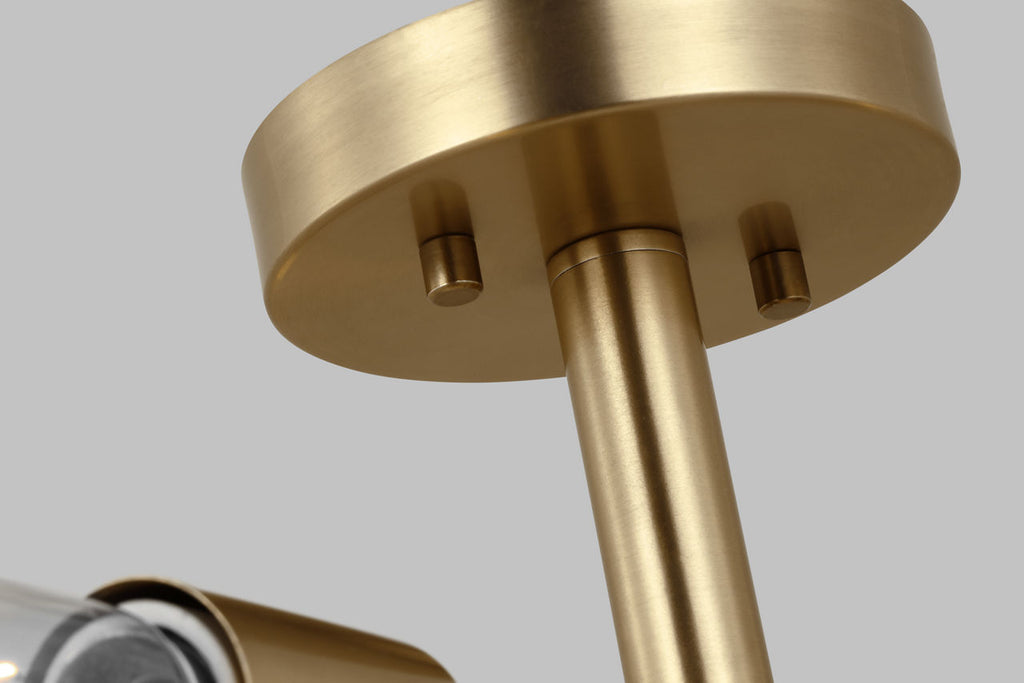 Axis Three Light Semi-Flush Mount Satin Brass
