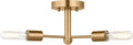 Axis Three Light Semi-Flush Mount Satin Brass