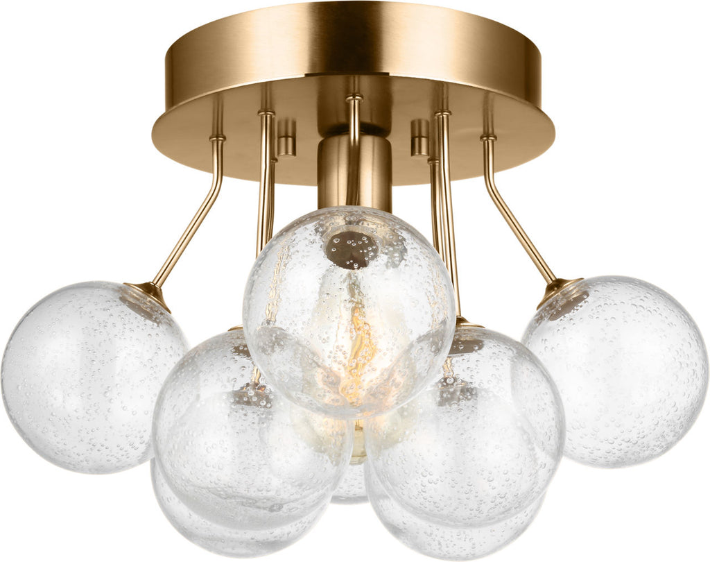 Bronzeville One Light Semi-Flush Mount | Satin Brass