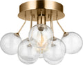 Bronzeville One Light Semi-Flush Mount | Satin Brass