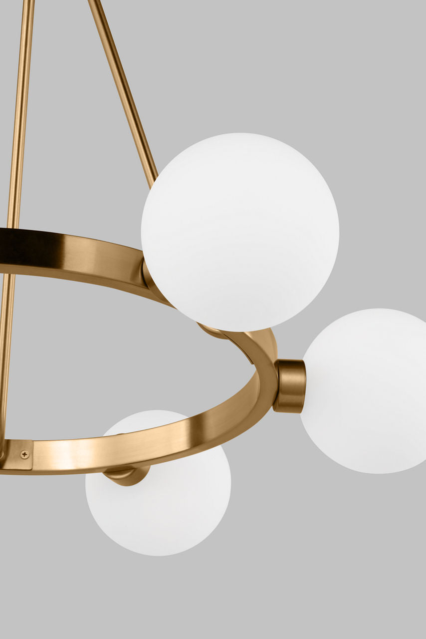 Clybourn Six Light Chandelier Satin Brass