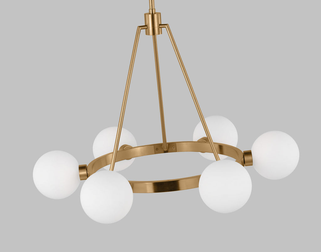 Clybourn Six Light Chandelier Satin Brass