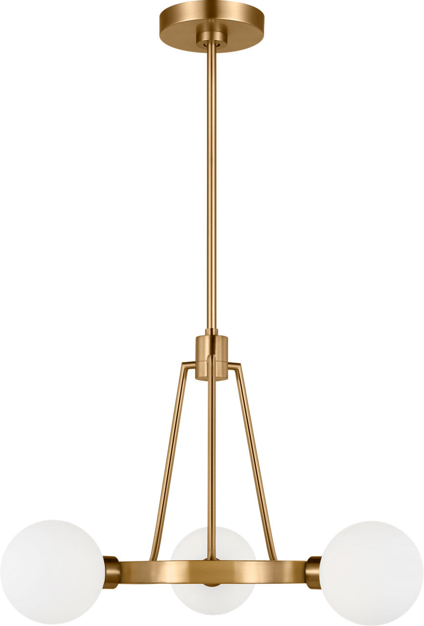 Clybourn Three Light Chandelier Satin Brass