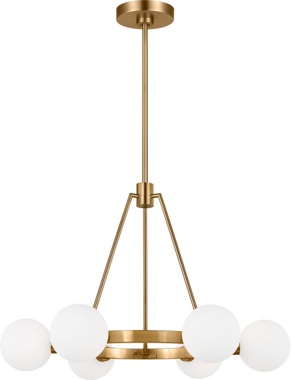 Clybourn Six Light Chandelier Satin Brass
