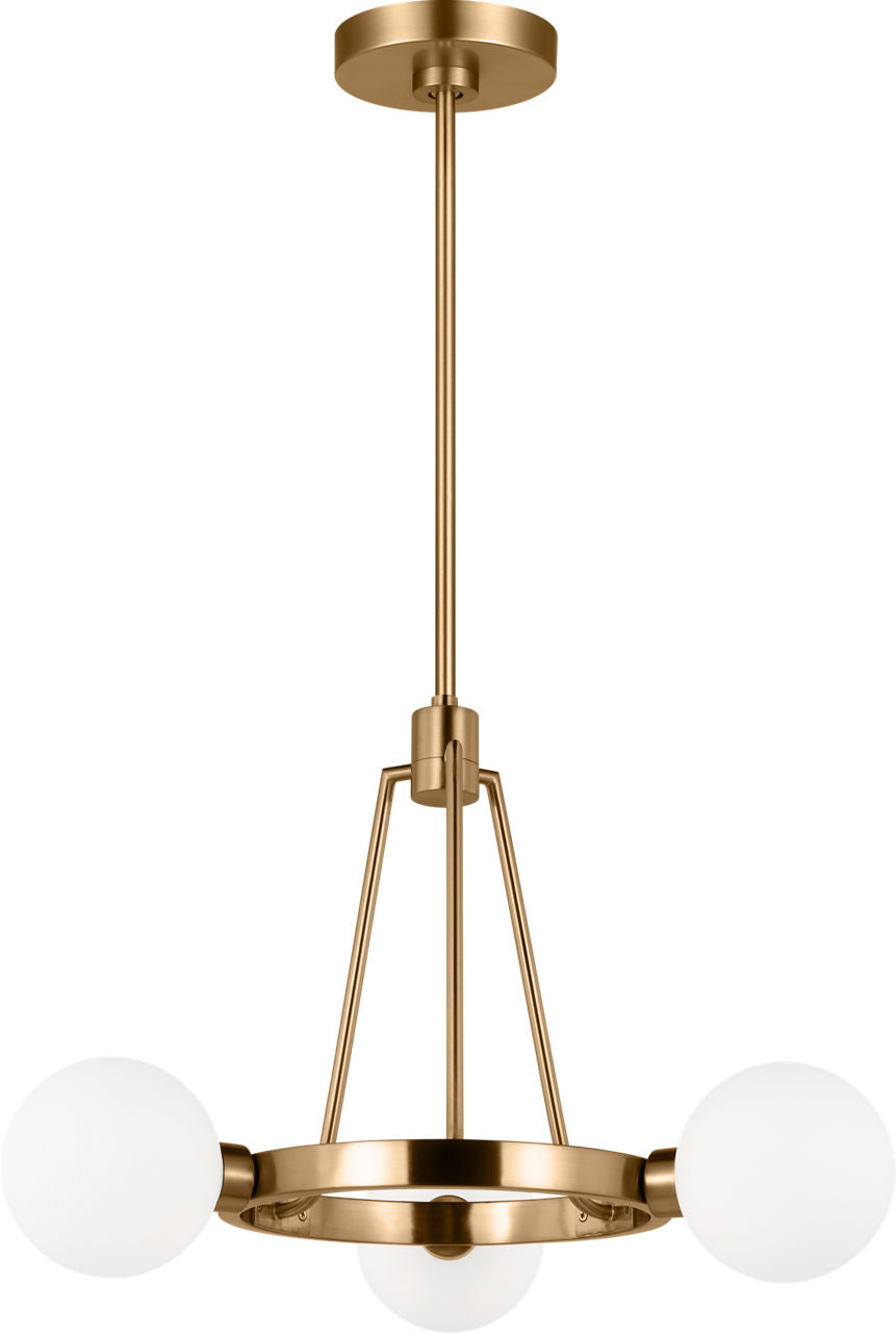 Clybourn Three Light Chandelier Satin Brass