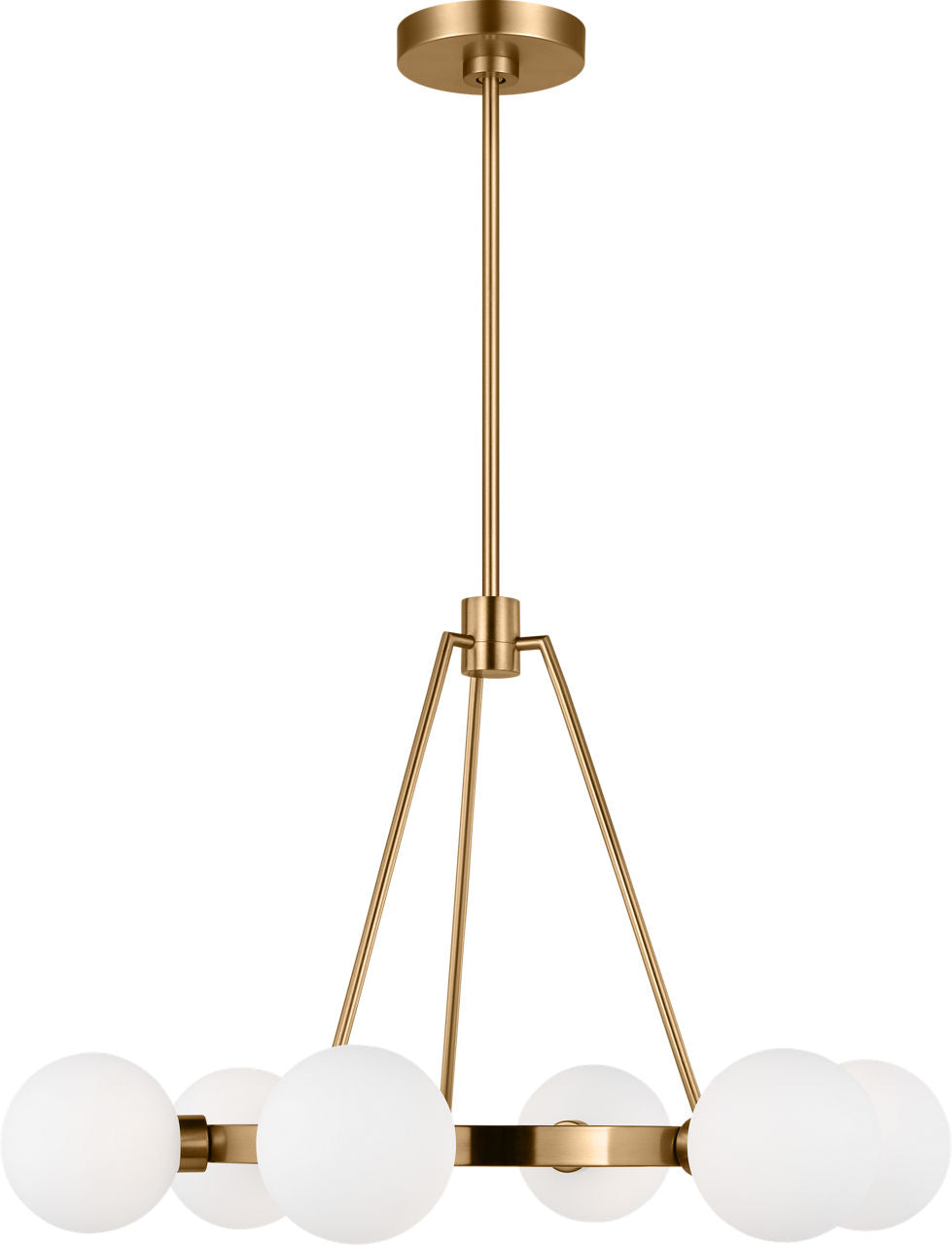 Clybourn Six Light Chandelier Satin Brass