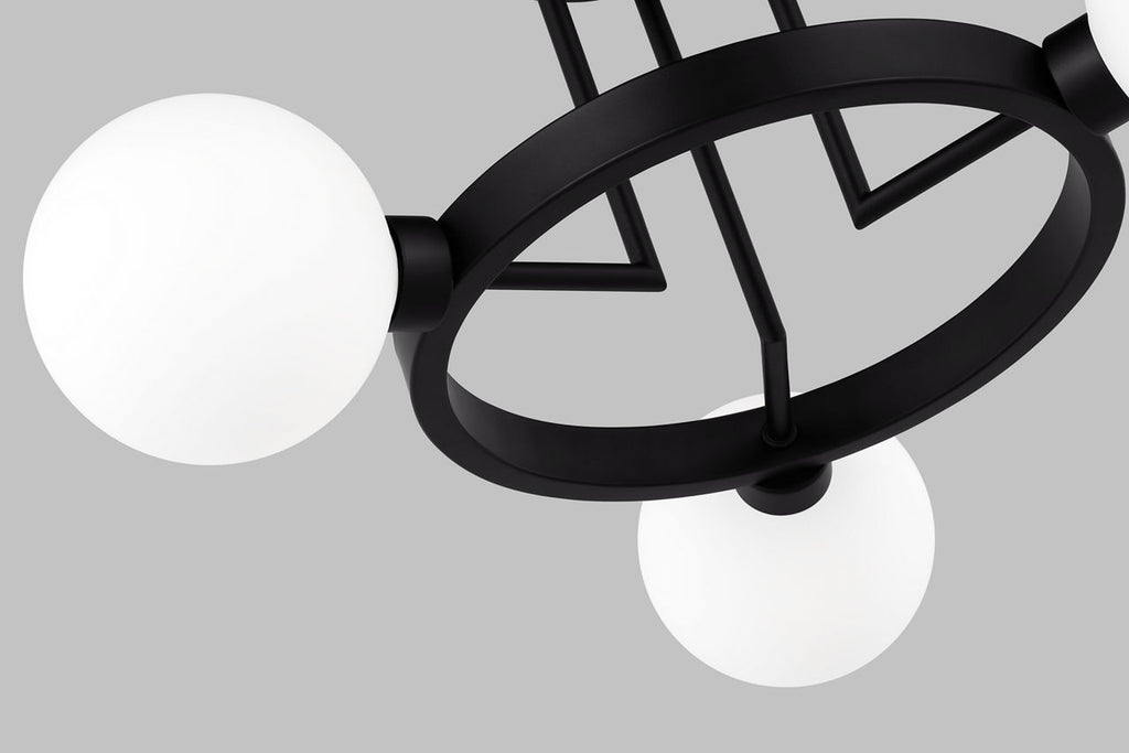 Clybourn Three Light Semi-Flush Mount Midnight Black