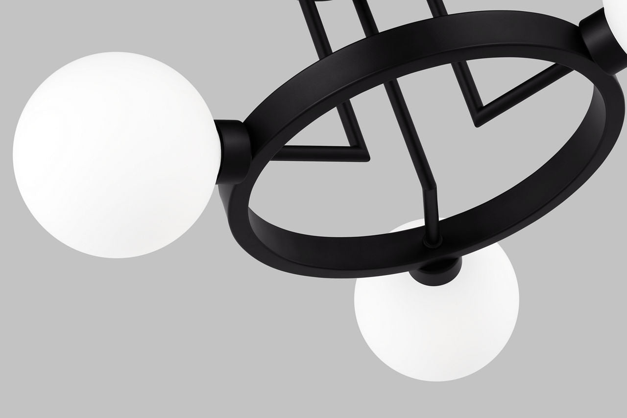 Clybourn Three Light Semi-Flush Mount Midnight Black