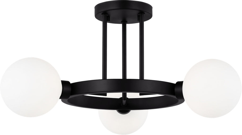 Clybourn Three Light Semi-Flush Mount Midnight Black