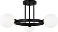 Clybourn Three Light Semi-Flush Mount Midnight Black
