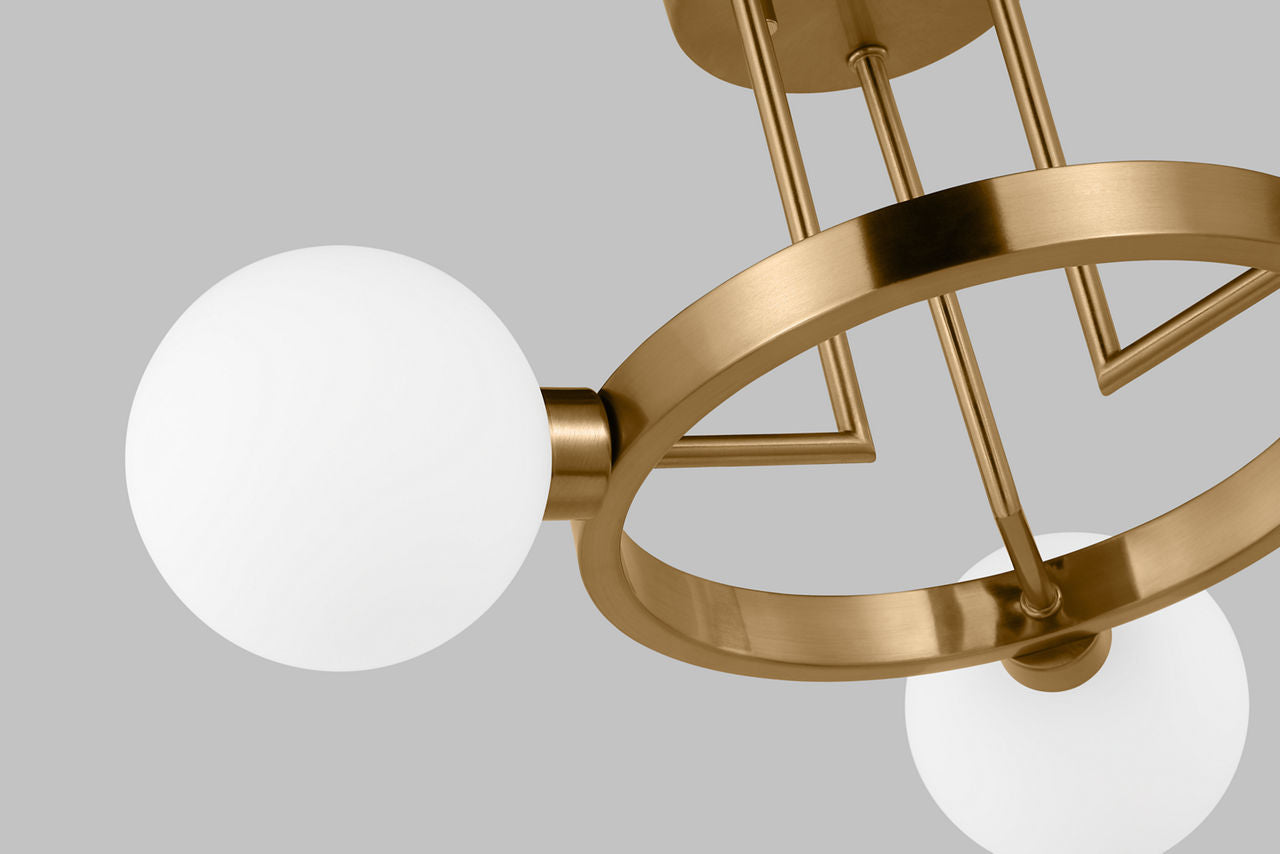 Clybourn Three Light Semi-Flush Mount Satin Brass