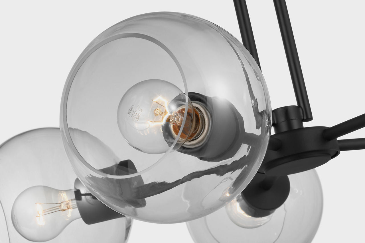 Codyn Five Light Medium Chandelier Midnight Black Bulbs Inc