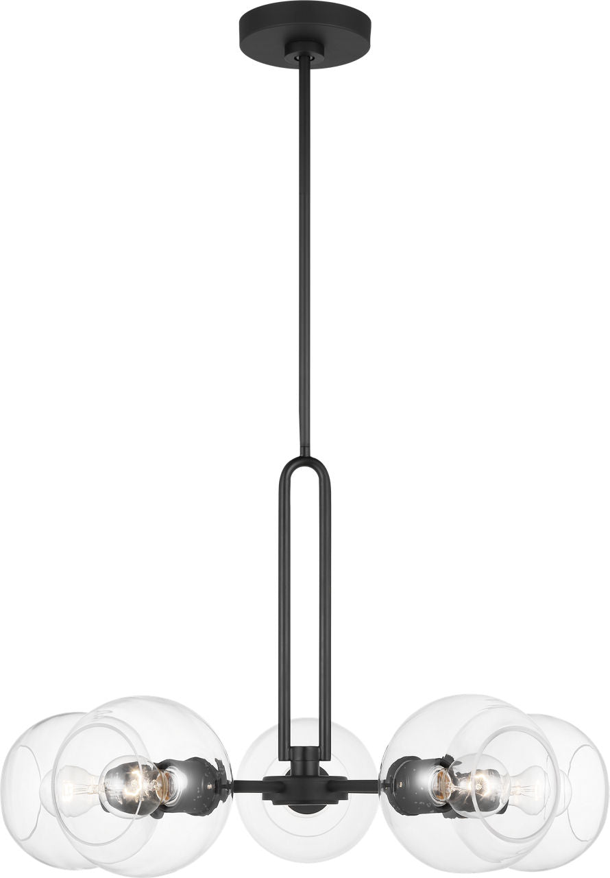 Codyn Five Light Medium Chandelier Midnight Black