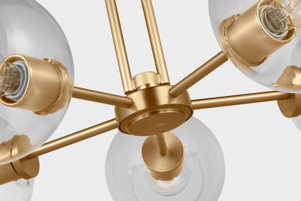 Codyn Five Light Medium Chandelier Satin Brass Bulbs Included