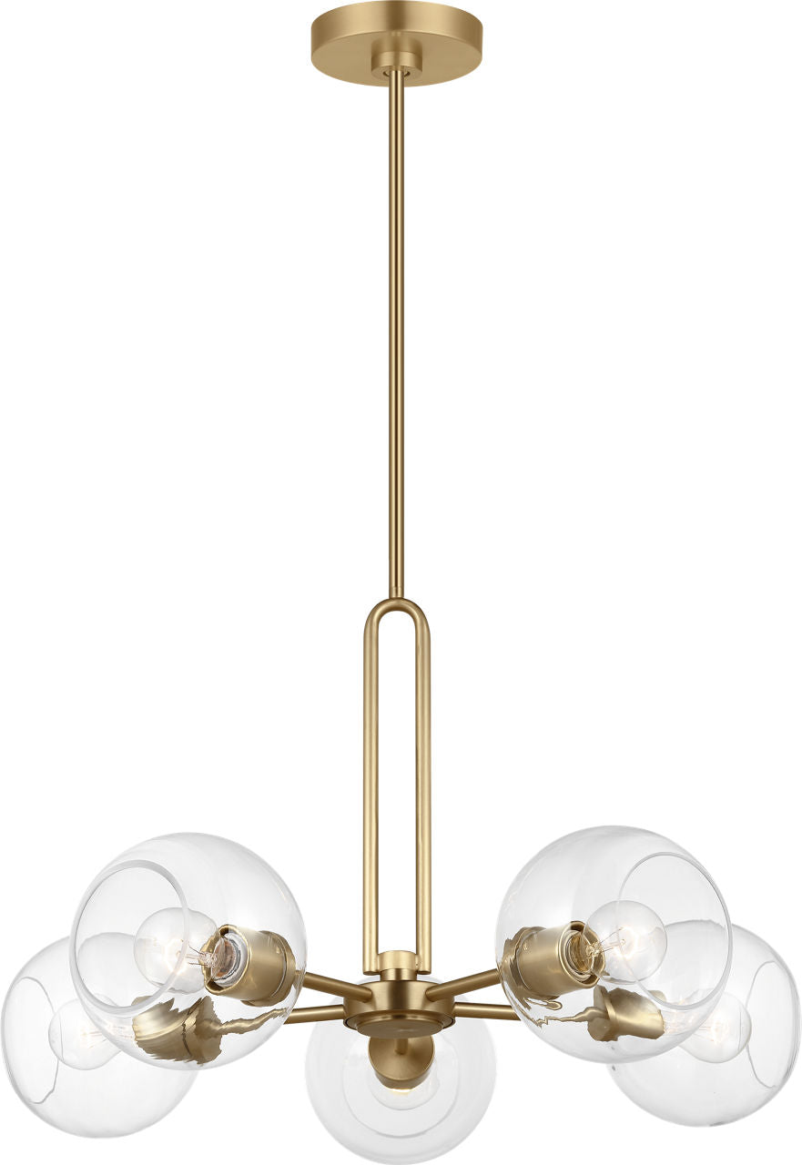 Codyn Five Light Medium Chandelier Satin Brass
