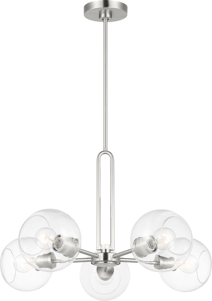 Codyn Five Light Medium Chandelier Brushed Nickel