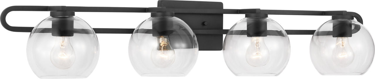 Codyn Four Light Wall / Bath Midnight Black Bulbs Inc