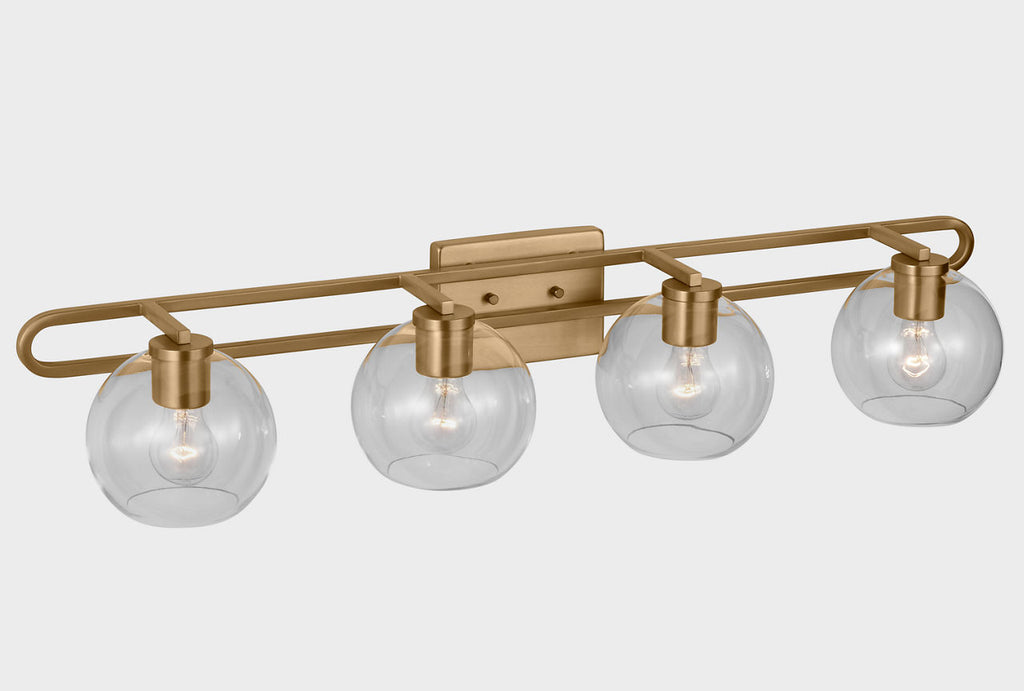Codyn Four Light Wall / Bath Satin Brass Bulbs Included