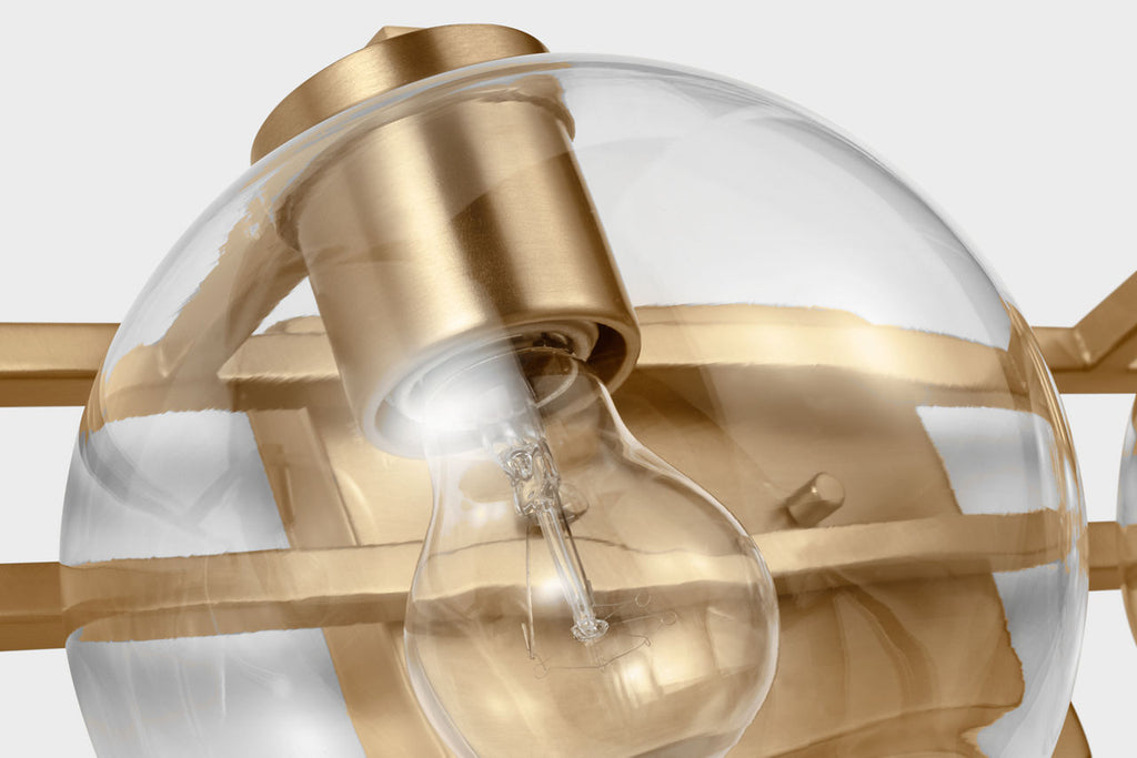 Codyn Four Light Wall / Bath Satin Brass Bulbs Included
