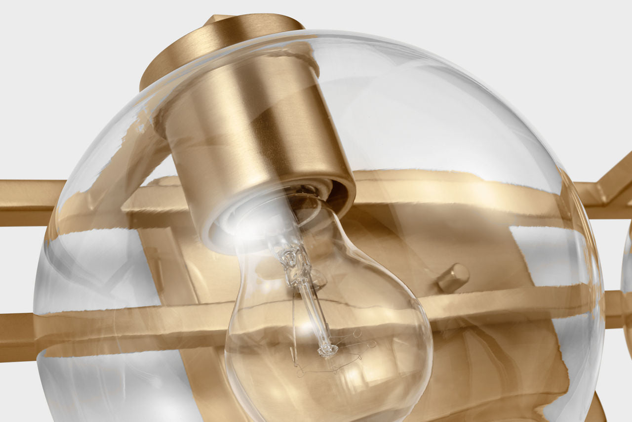 Codyn Four Light Wall / Bath Satin Brass Bulbs Included
