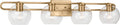 Codyn Four Light Wall / Bath Satin Brass Bulbs Included