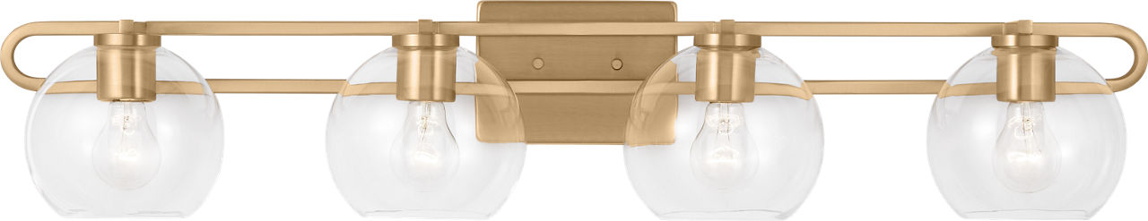 Codyn Four Light Wall / Bath Satin Brass Bulbs Included