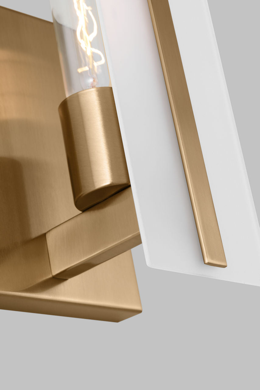 Dex One Light Wall / Bath Sconce Satin Brass Bulbs Inc