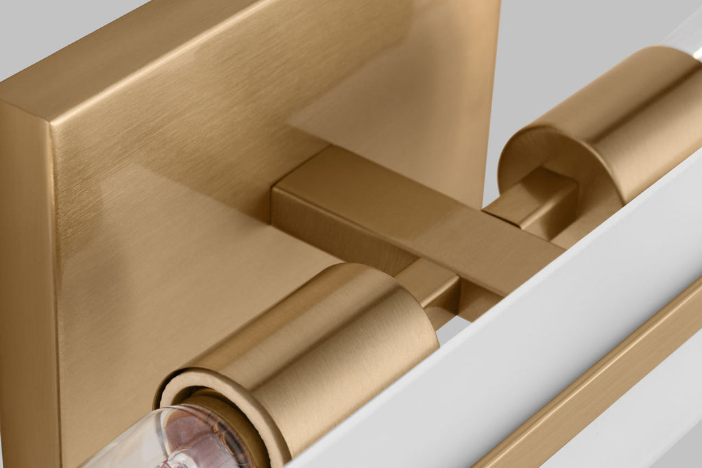 Dex Small Two Light Wall / Bath Satin Brass Bulbs Included
