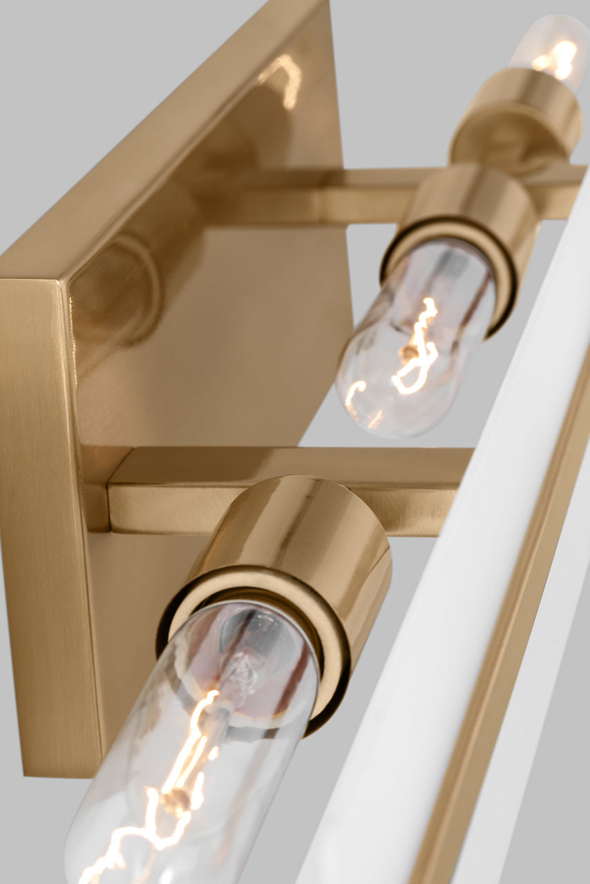 Dex Large Three Light Wall / Bath Satin Brass Bulbs Inc