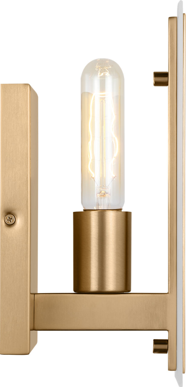 Dex One Light Wall / Bath Sconce Satin Brass Bulbs Inc