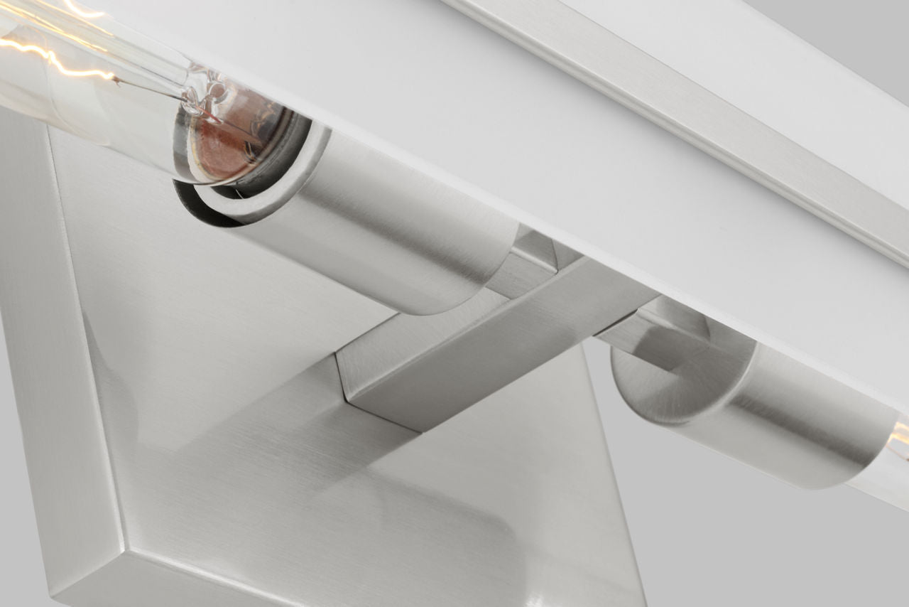 Dex Small Two Light Wall / Bath Brushed Nickel Bulbs Included