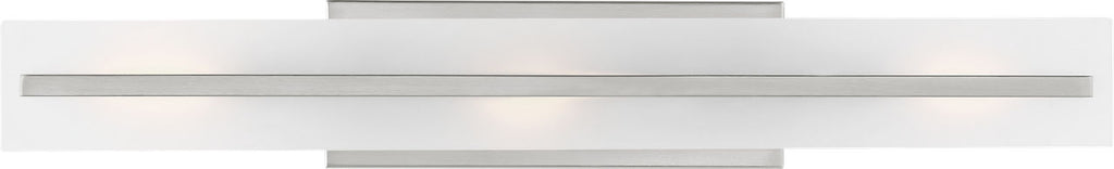Dex Large Three Light Wall / Bath Brushed Nickel Bulbs Inc