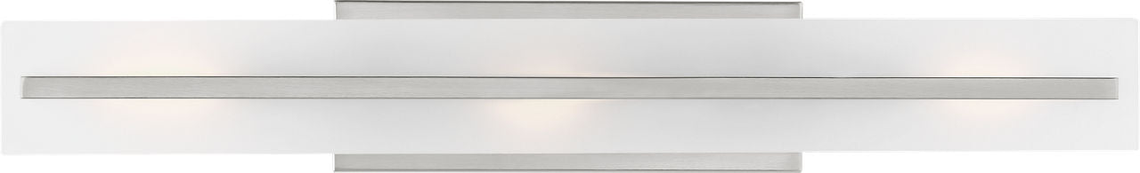Dex Large Three Light Wall / Bath Brushed Nickel Bulbs Inc
