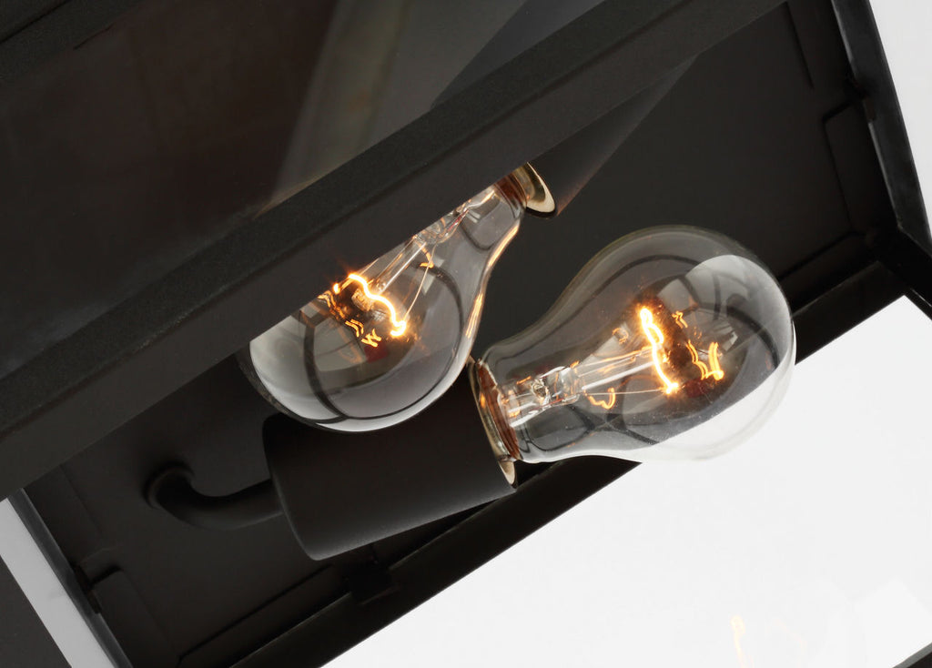 Founders Flush Mount | Black Clear Bulb