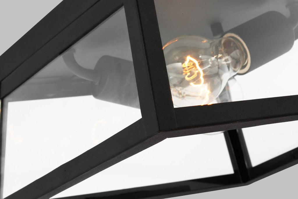 Founders Flush Mount | Black Clear Bulb