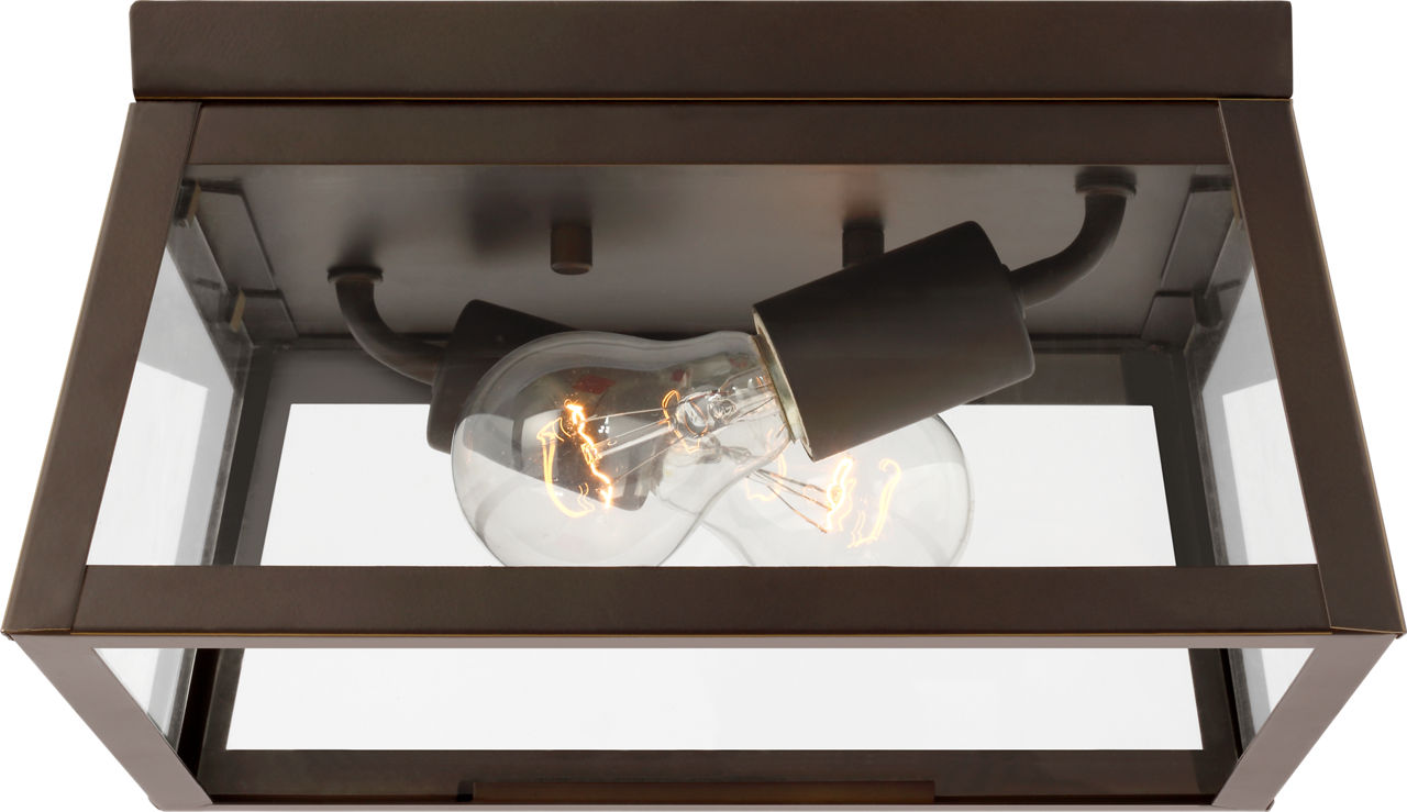 Founders Flush Mount | Antique Bronze Clear Bulb