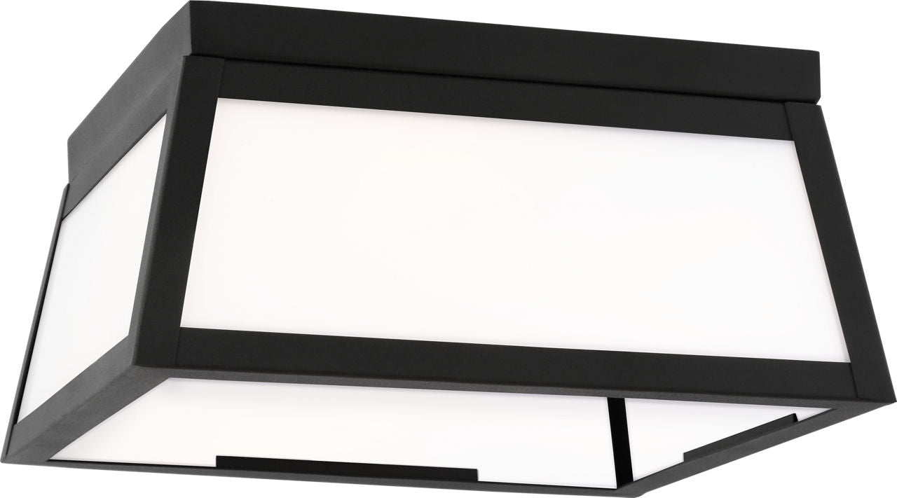 Founders Flush Mount | Black Clear Bulb
